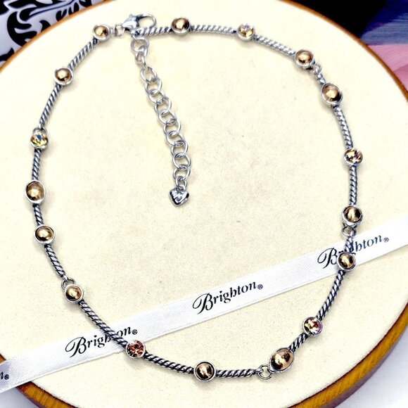Brighton Monte Carlo Collar Necklace With Gold Pearls And Swarovski AB Crystal D - Picture 3 of 11